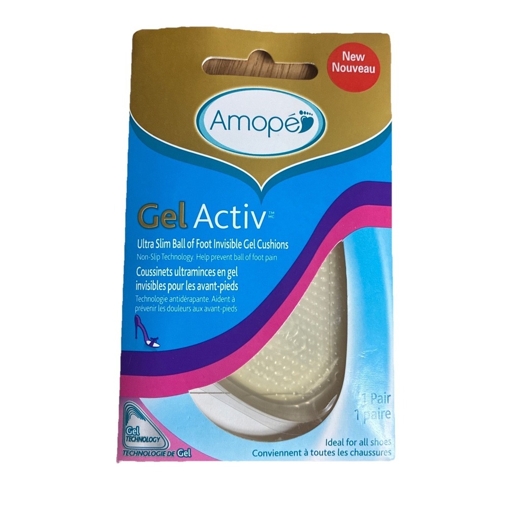 Amope GelActiv Ultra Slim‎ Ball of Foot Insoles for Women  1 pair Size 5-10 NEW